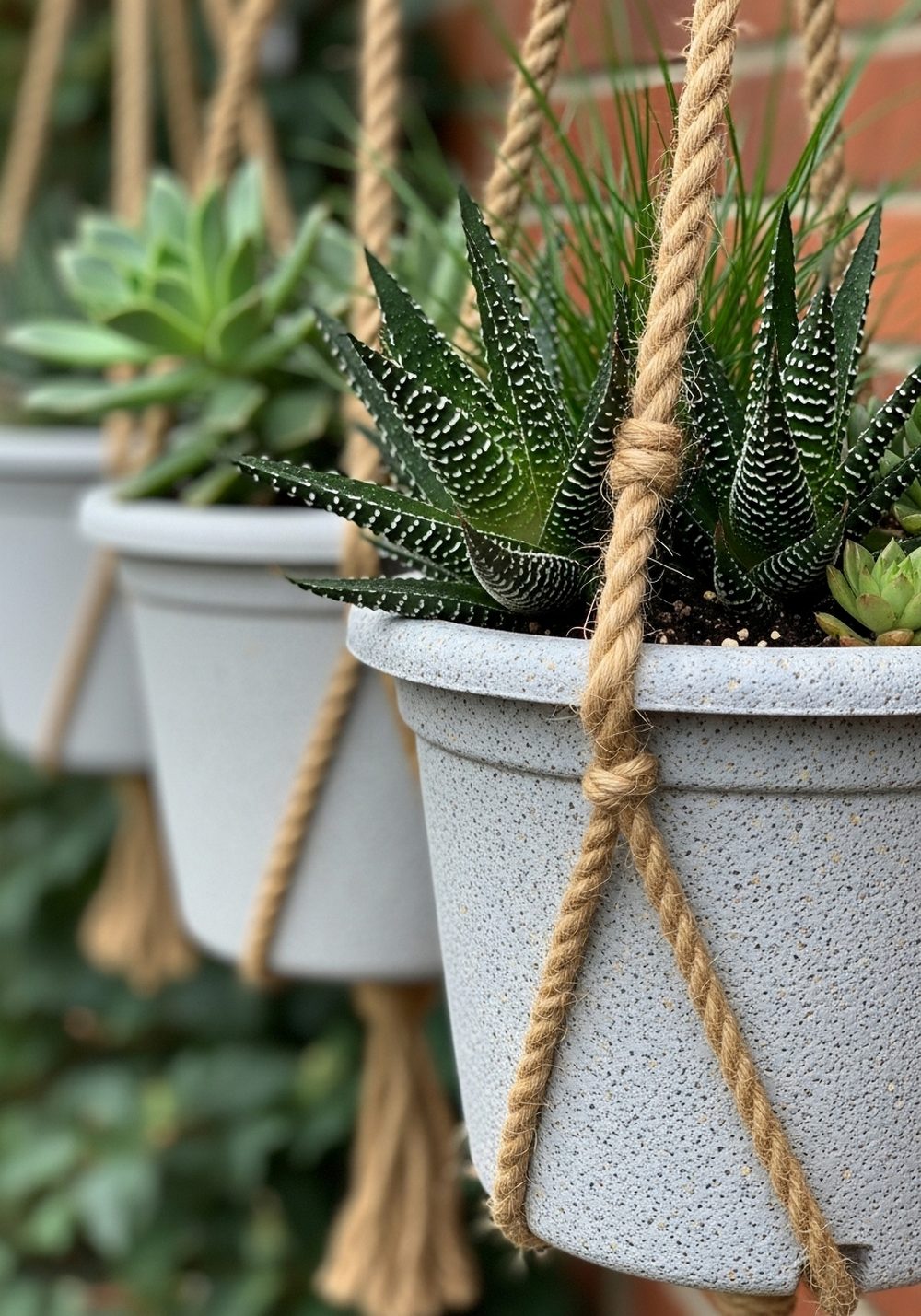 Hanging “Stone” Planters From Textured Paint