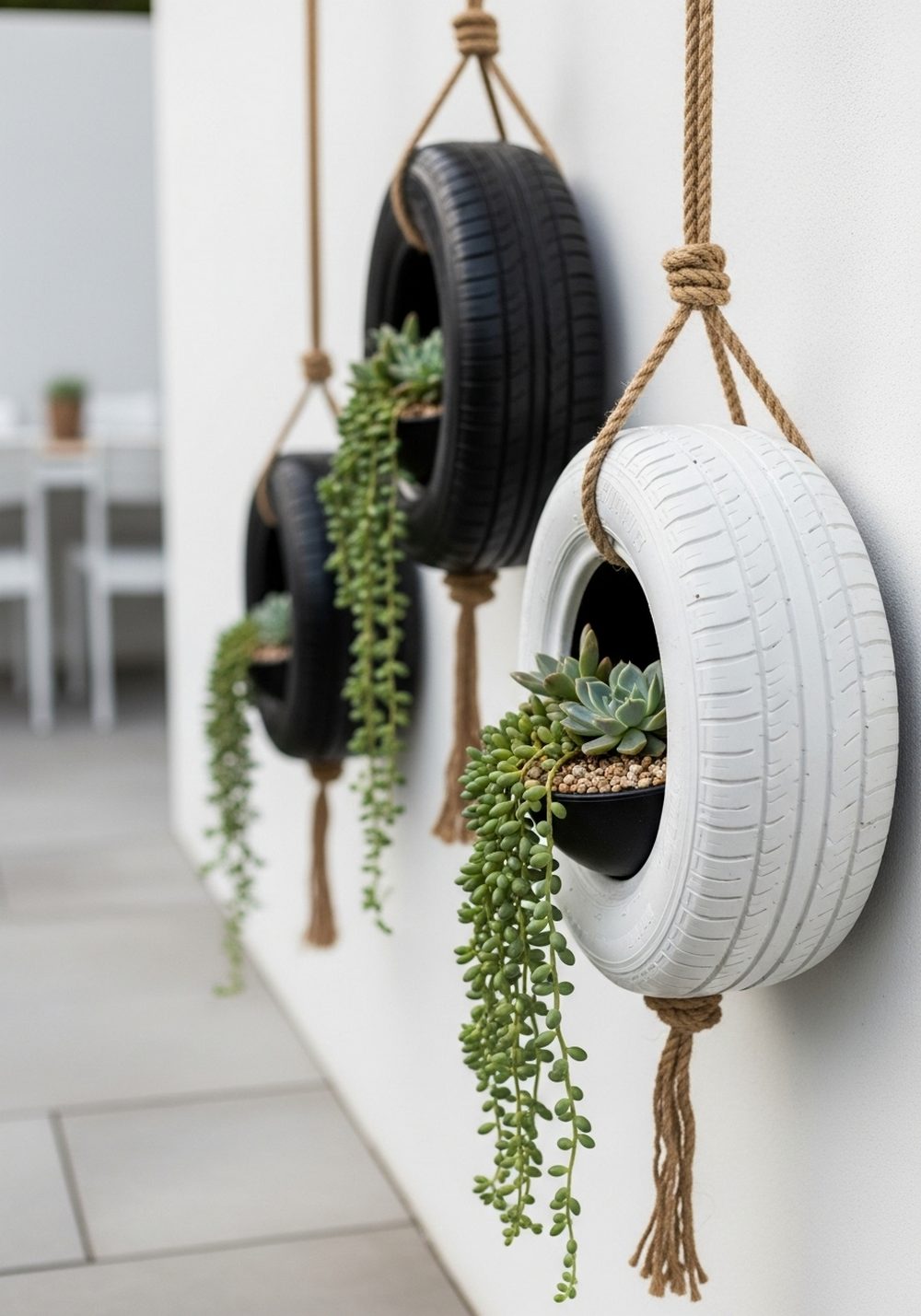 Hanging Tire Planter Rings