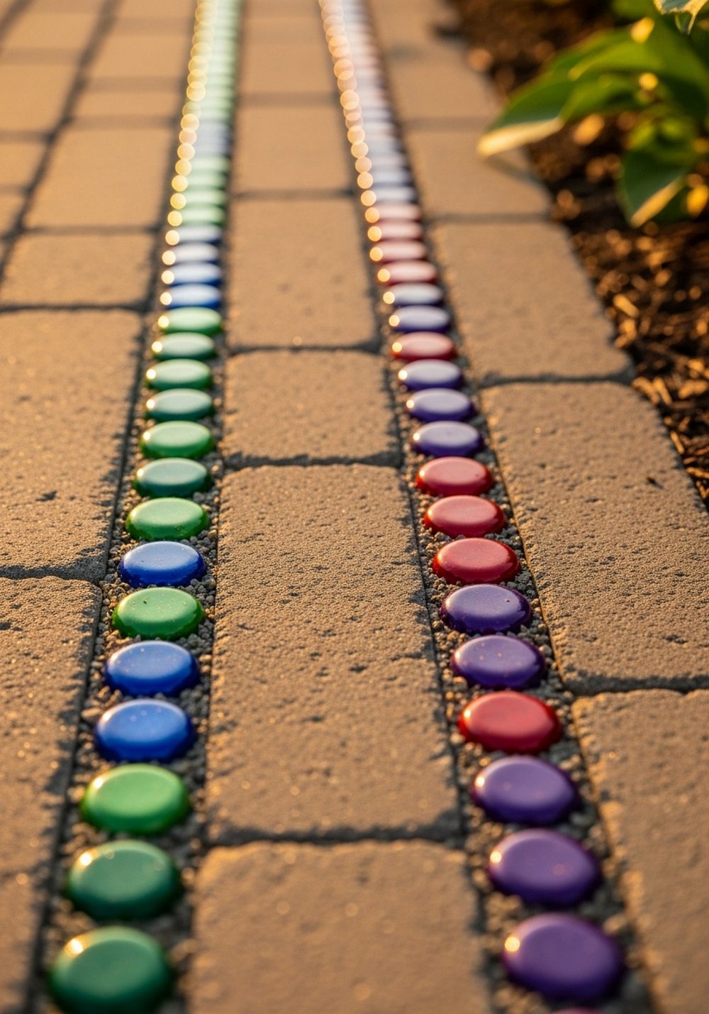 Jewel-Toned Bottle Cap Border Inlays