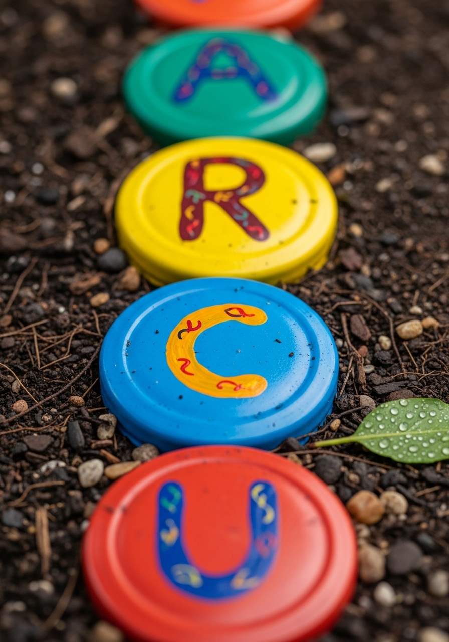 Kids’ Name Trail With Lettered Lids