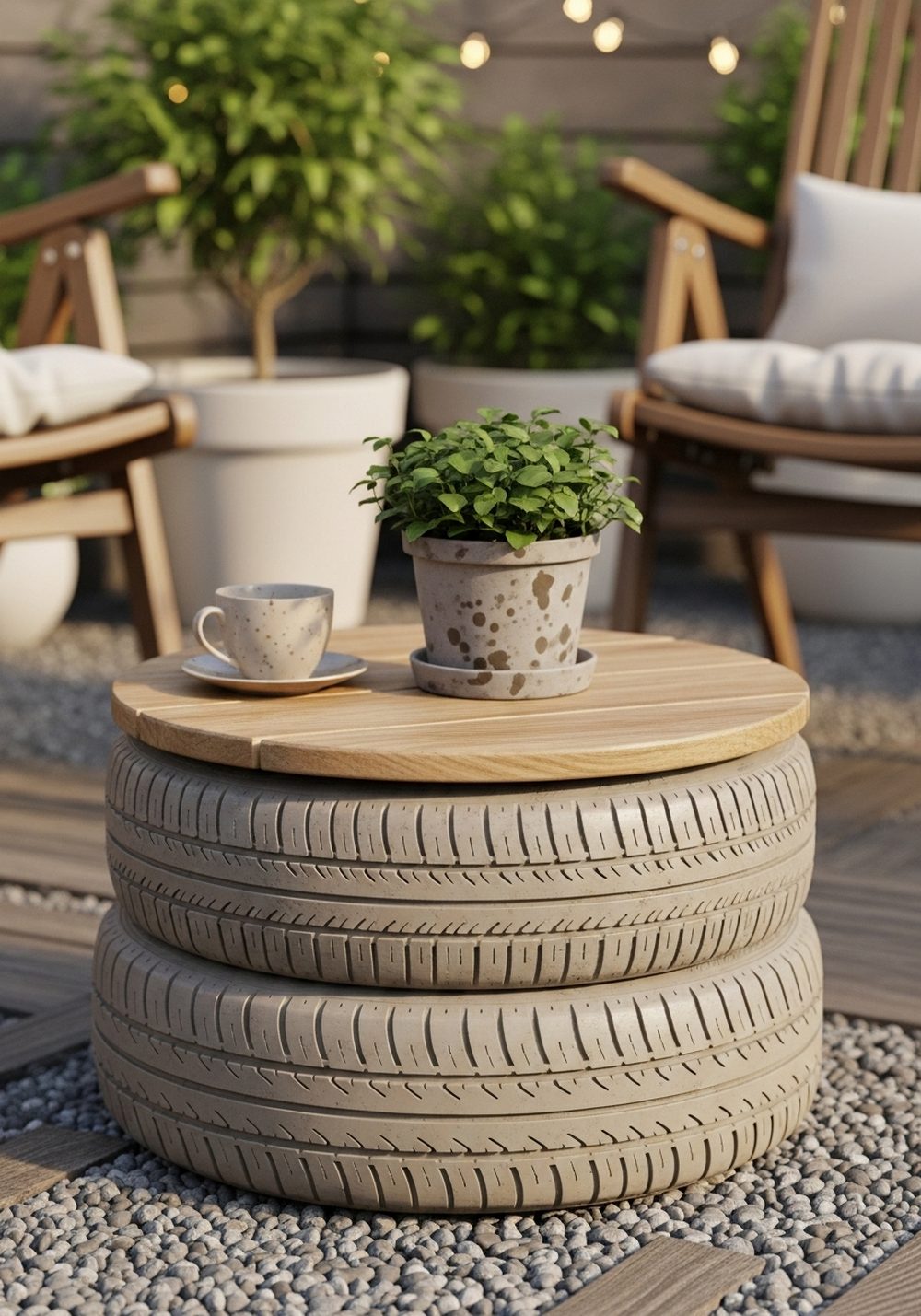 Lay Tires Flat For A Low Garden Table