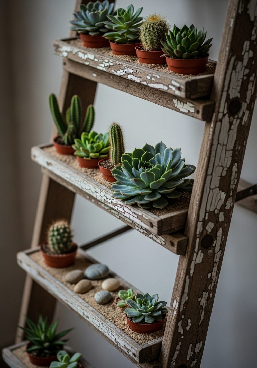 Leaning Ladder Succulent Display