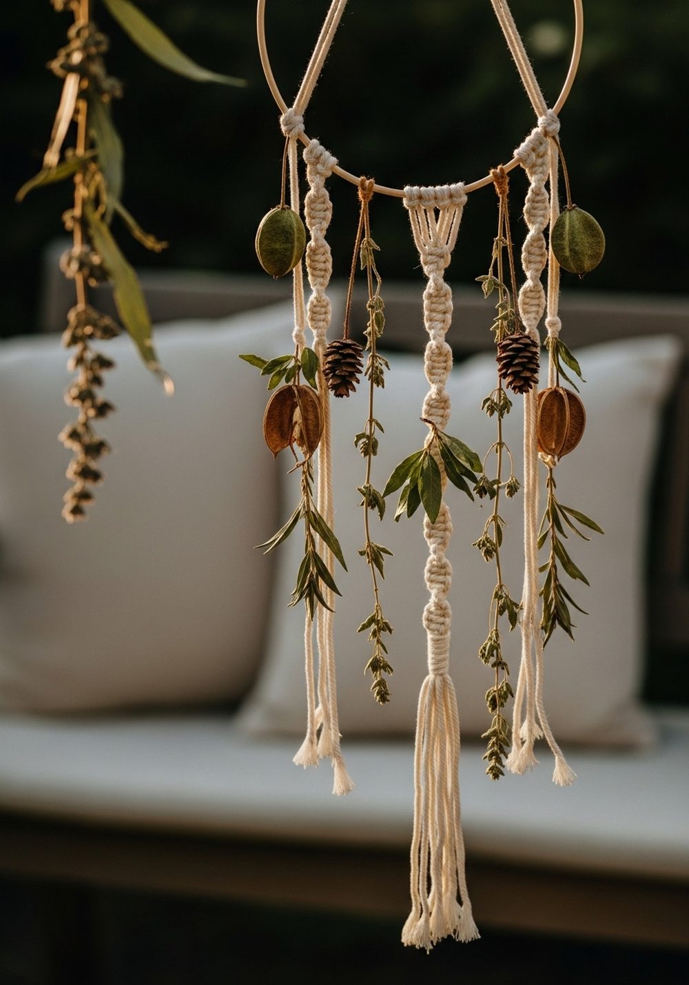 Macramé Hoop Herb & Seed Pod Chime