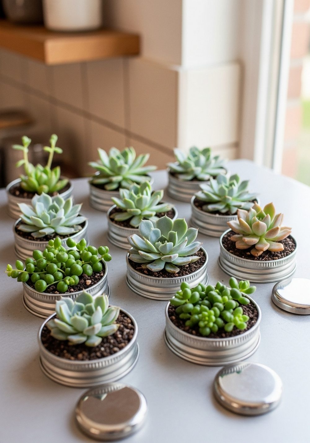 Magnetic Fridge Garden With Metal Lids