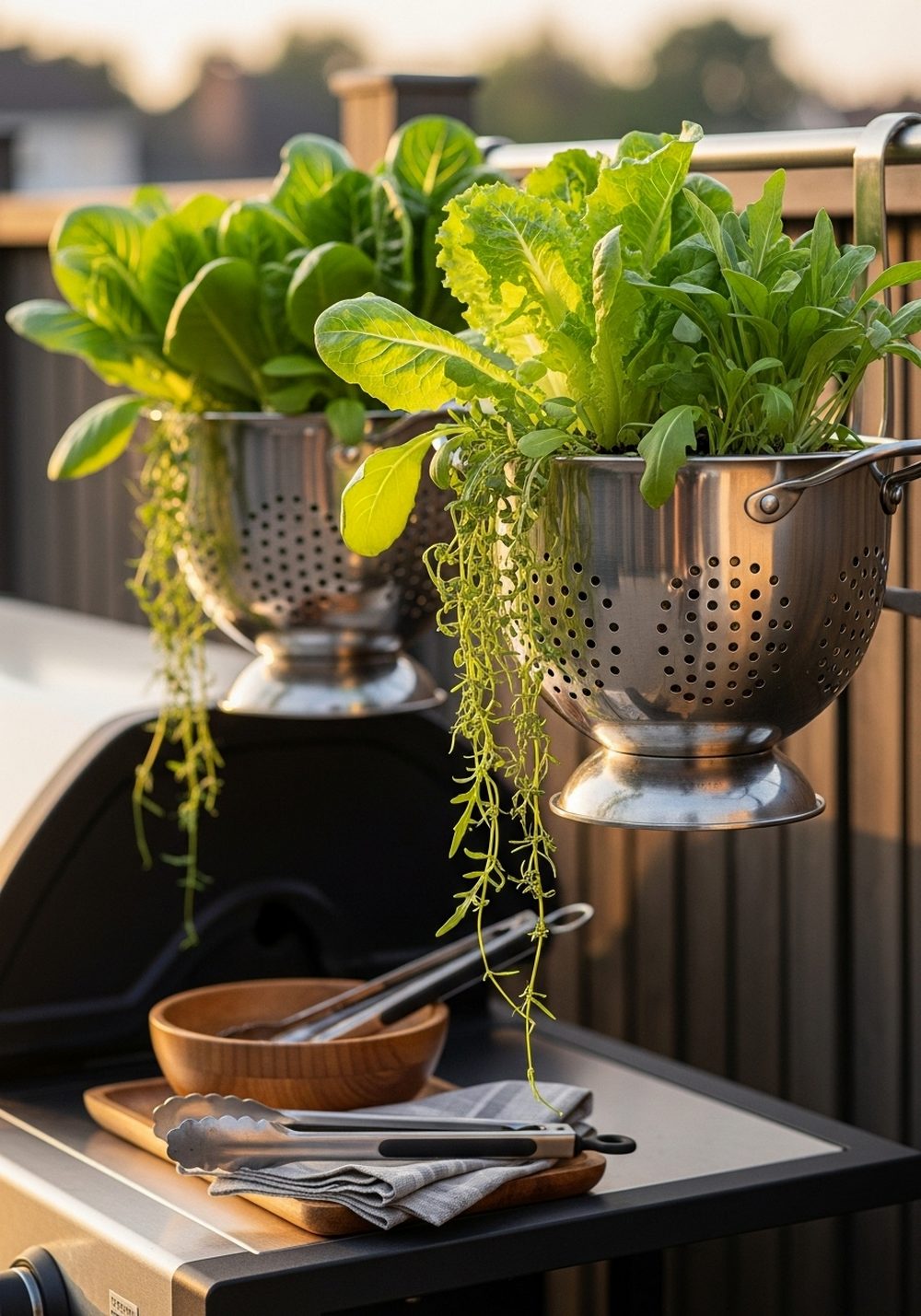 Mini Colander Salad Bar Near The Grill
