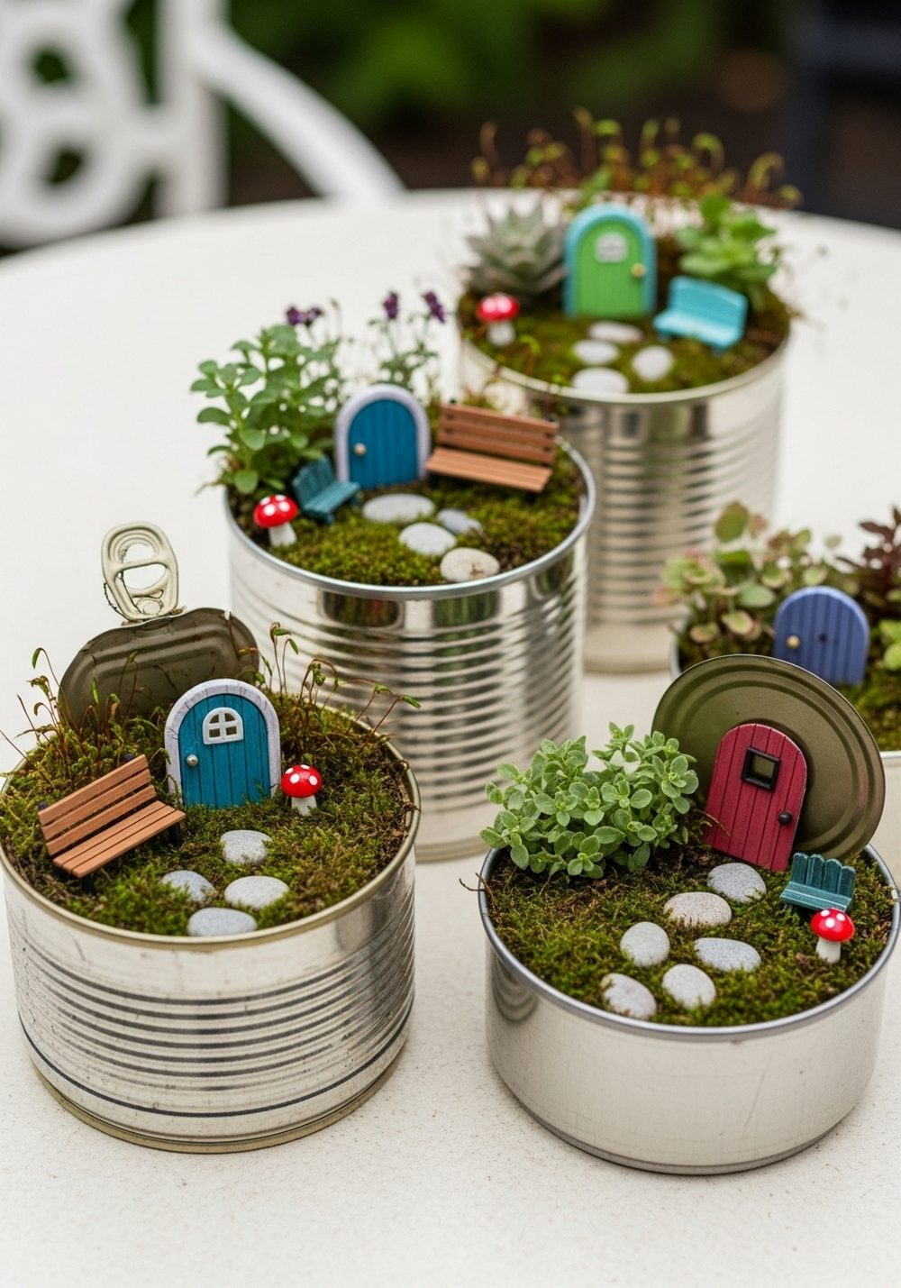 Mini Tin Can Fairy Gardens For Kids