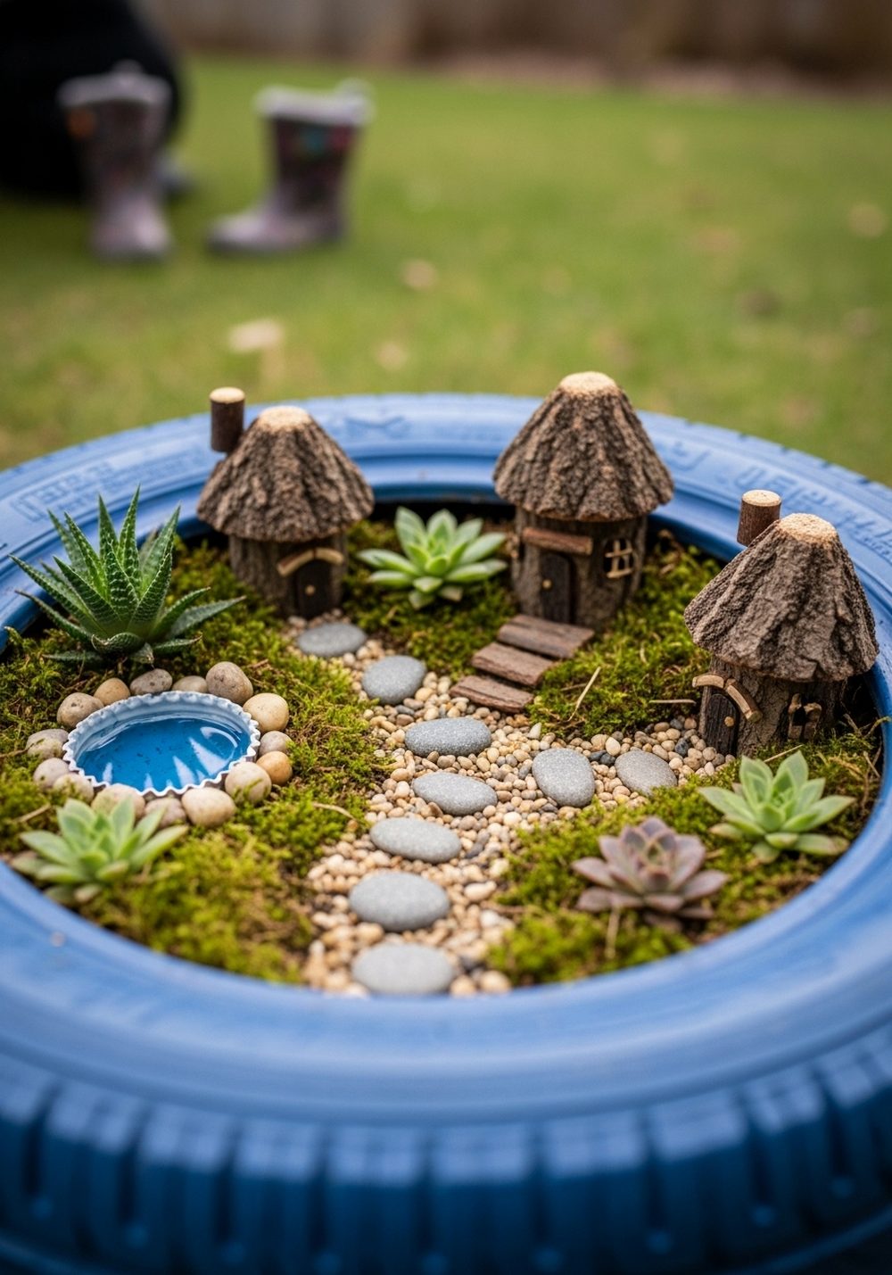 Mini Tire Fairy Garden For Kids