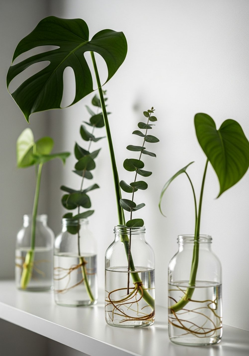 Minimalist Single-Branch Jar Sculptures