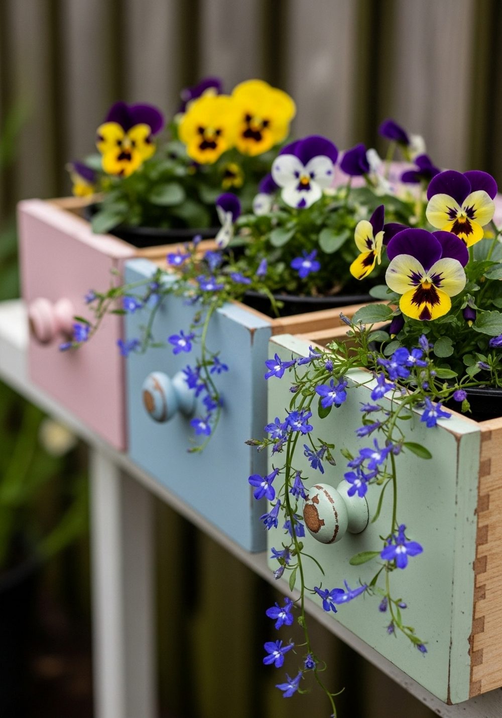 Mismatched Nightstand Drawer Flower Bar