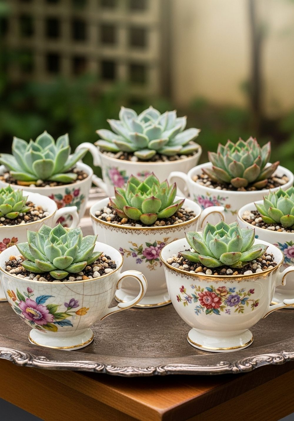 Mix-And-Match Vintage China Teacup Tray