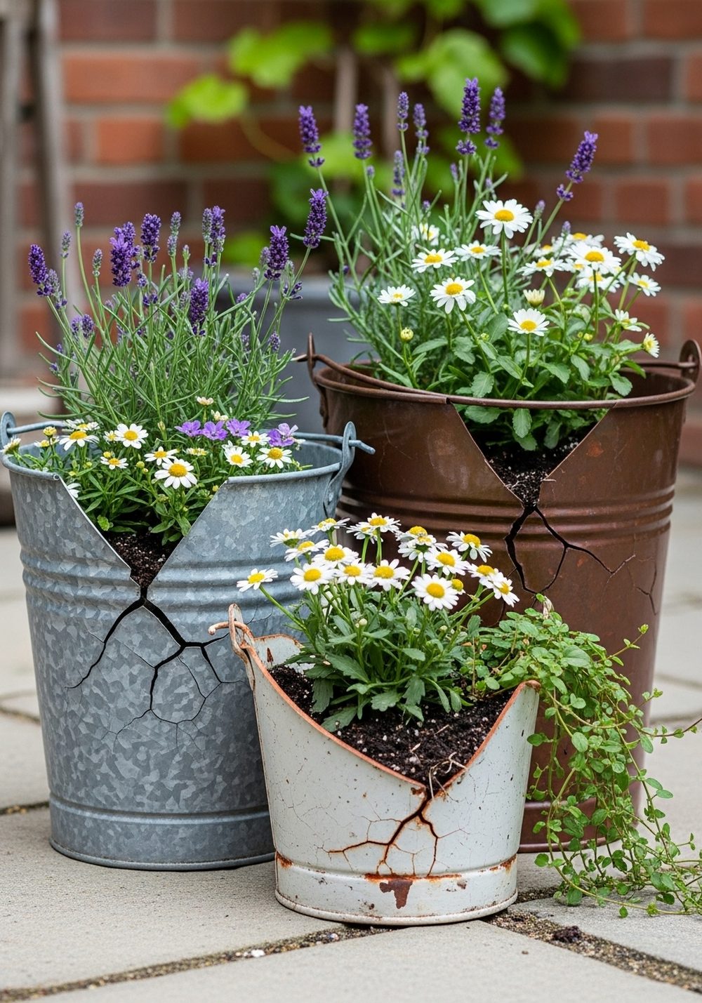Mixed Metal Broken Bucket Cluster Corner