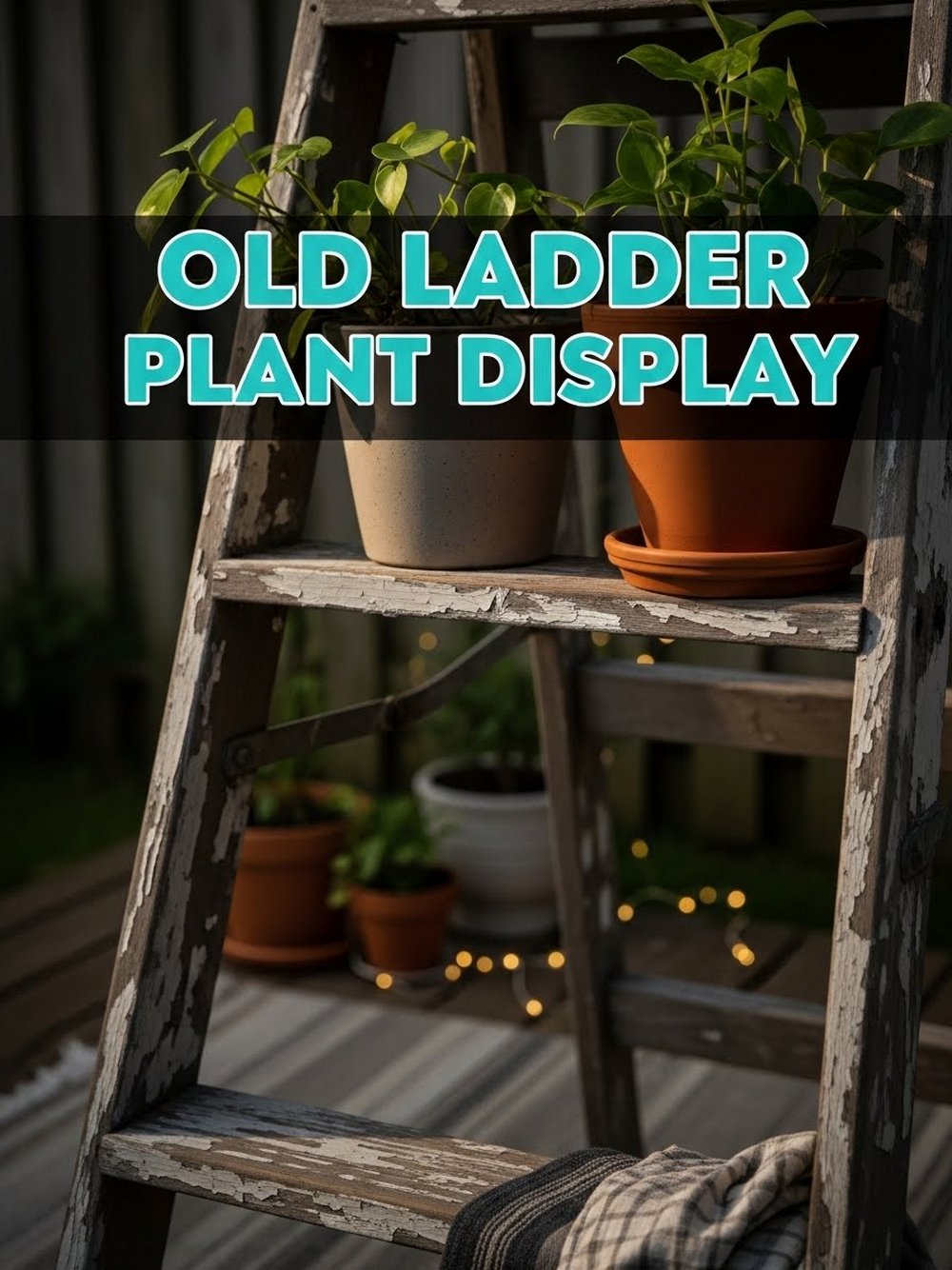 Old Ladder Plant Display