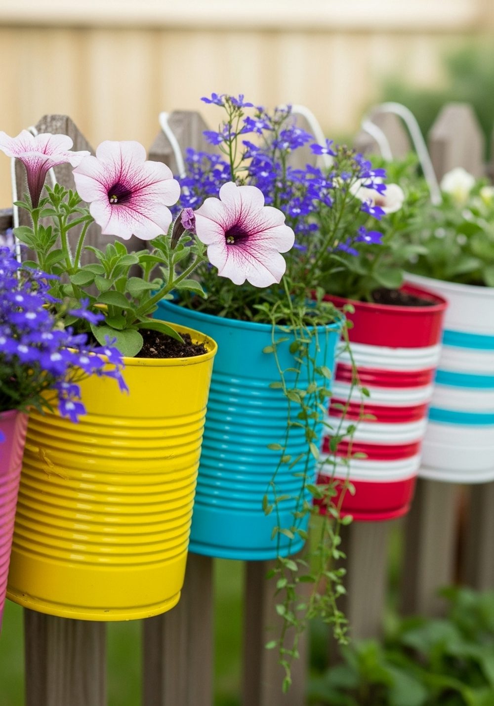 Paint And Reuse Tin Can Planters