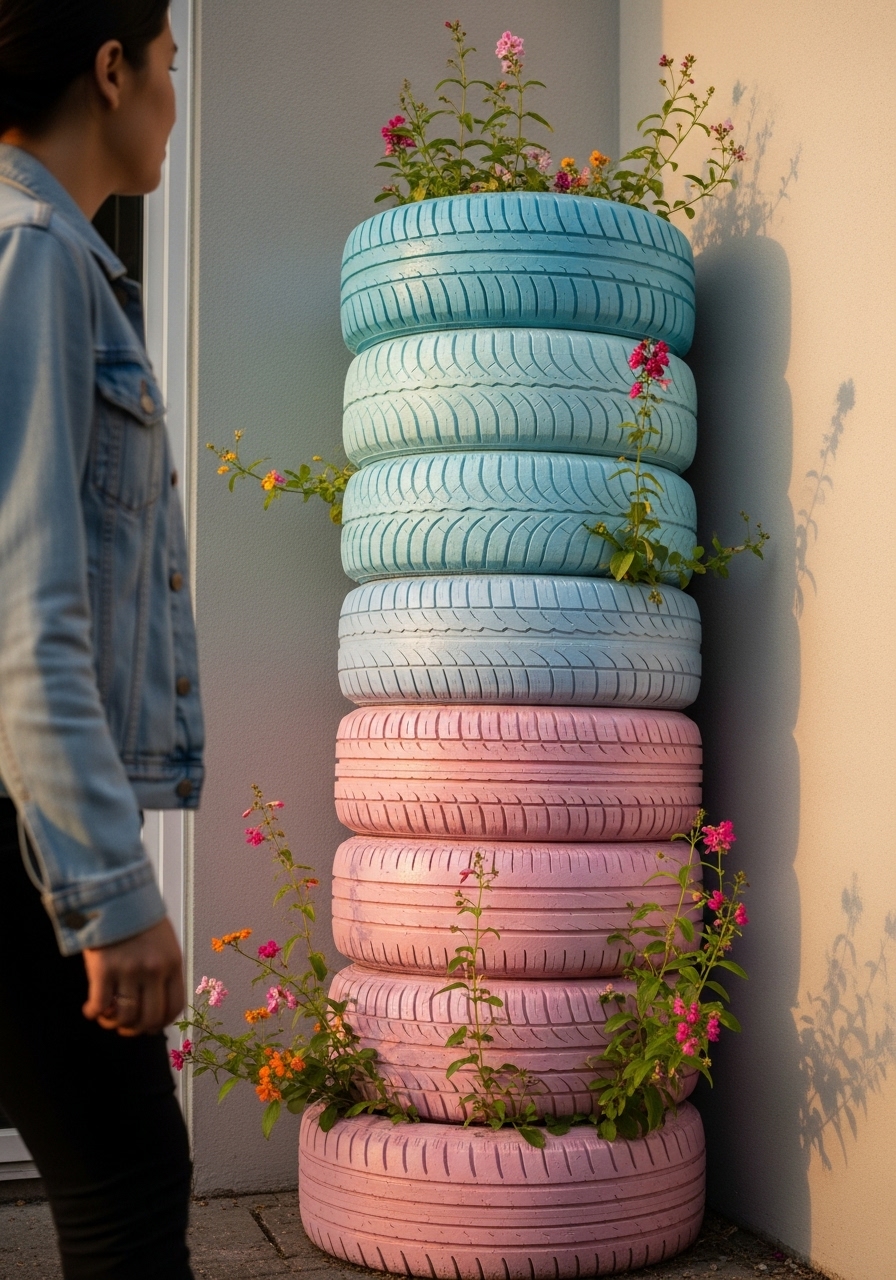 Pastel Ombre Tire Column