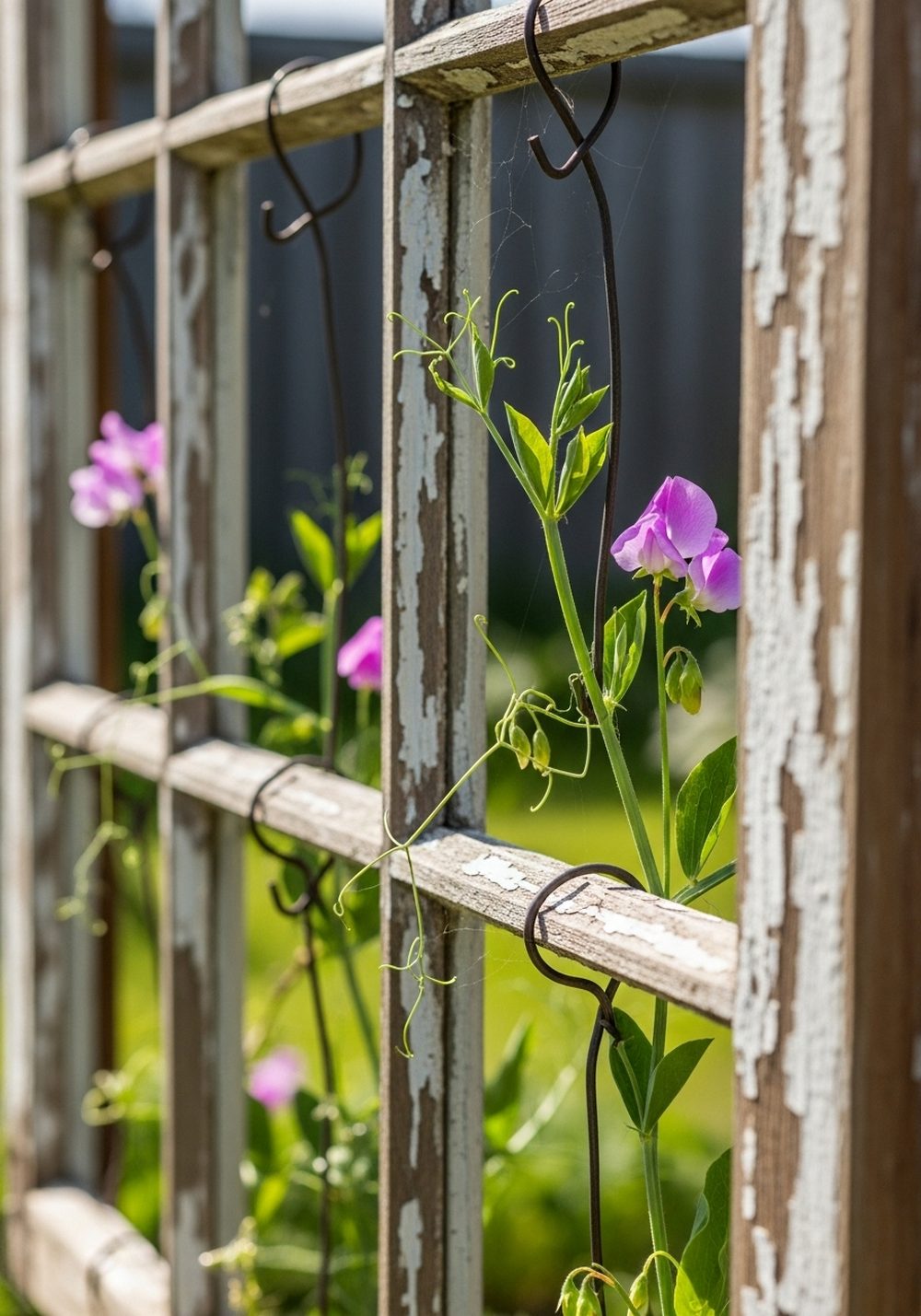 Reclaimed Window Frame Trellis