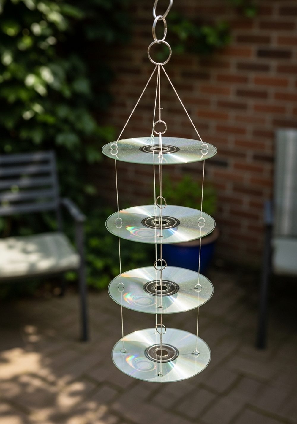 Tiered Chandelier-Style CD Wind Spinner