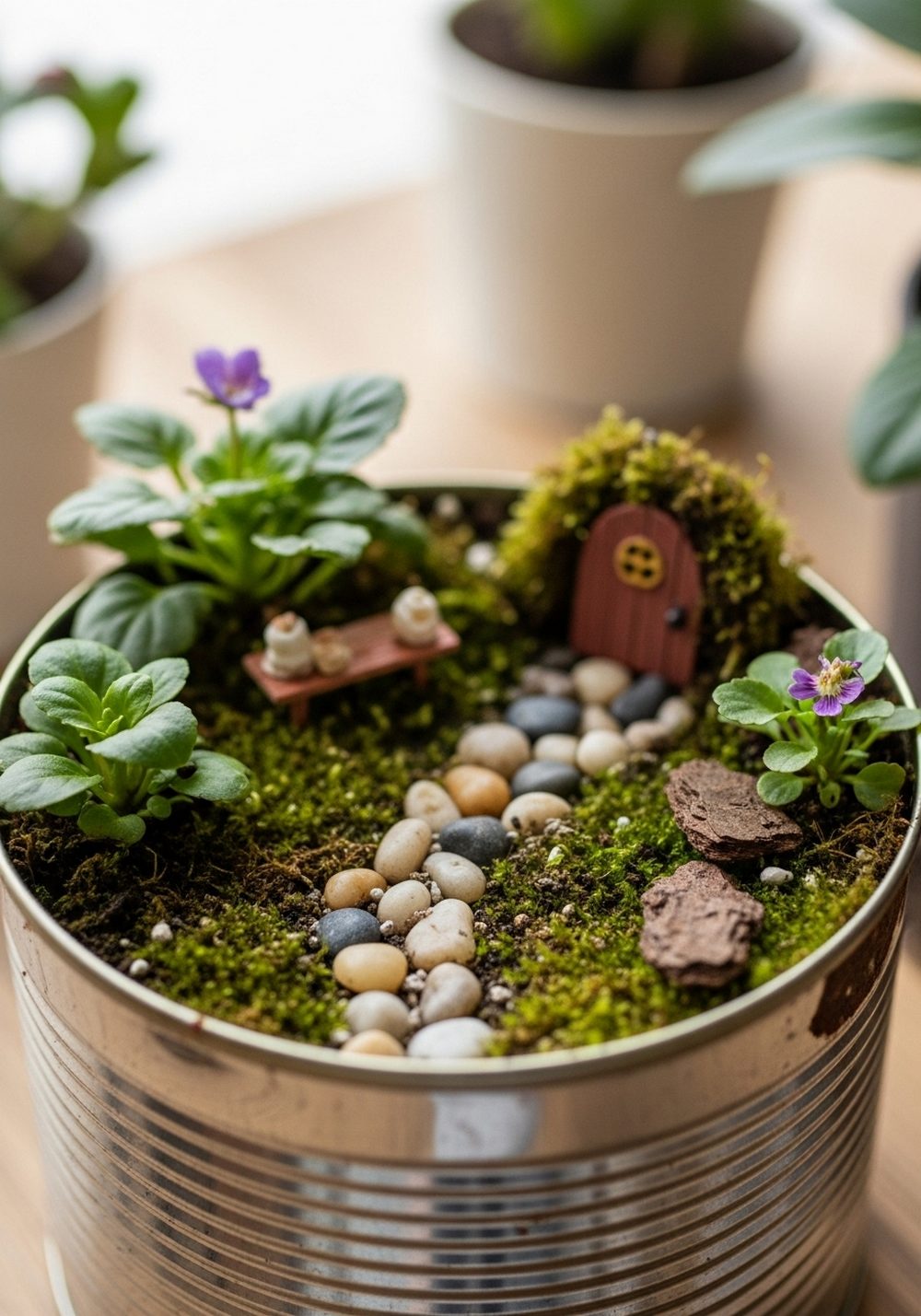 Tin Can Fairy Garden Planter