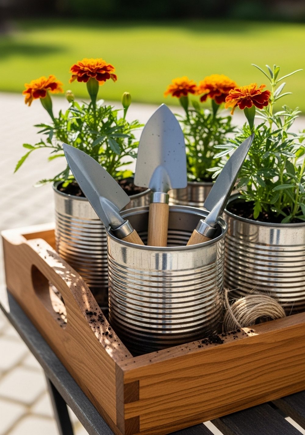 Tin Can Tool Caddy Planter