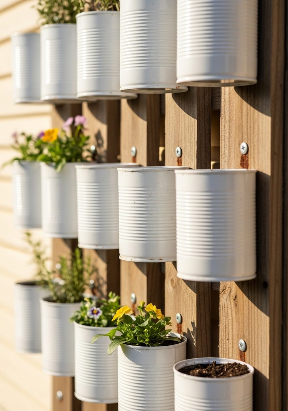 Tin Can Wall Planter Grid