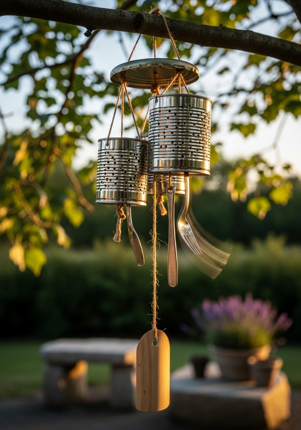 Tin Can Wind Chime And Garden Sound Corner