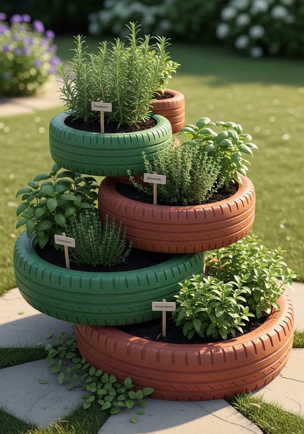 Tire Herb Spiral Bed