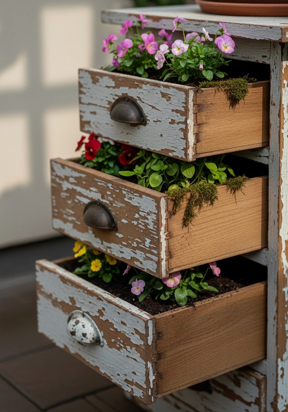 Upcycled Drawer Planter Boxes