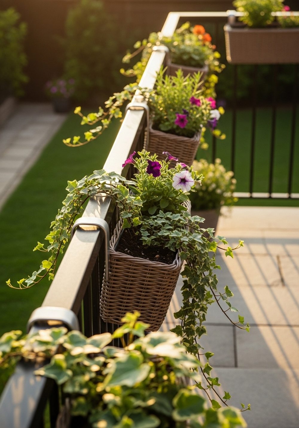 Use Rail And Hanging Planters