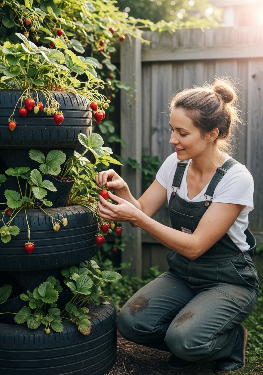 Vertical Tire Strawberry Planter