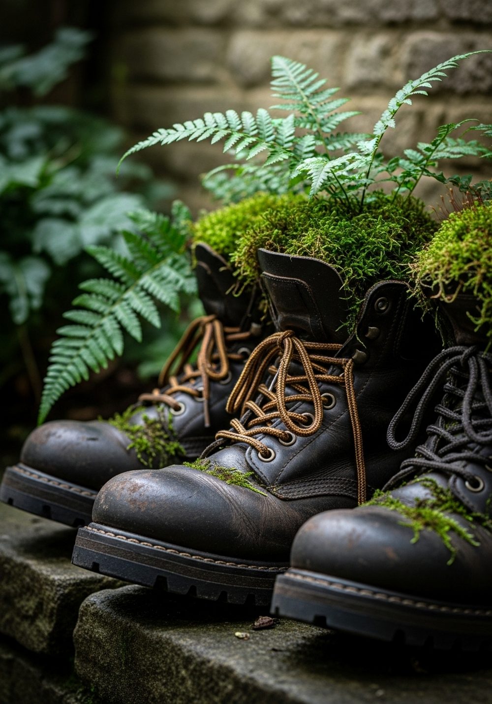 Work Boot Moss And Fern Corner