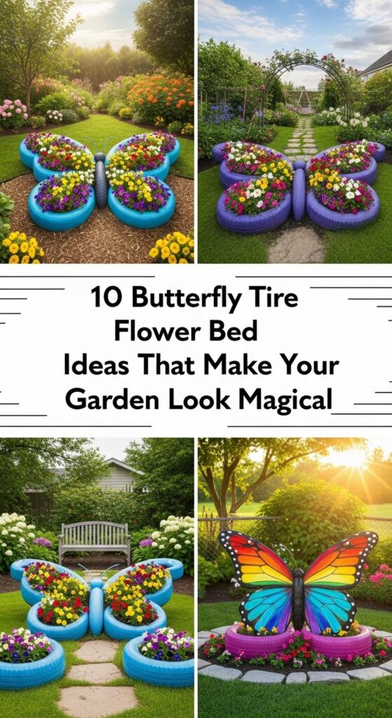 Butterfly Tire Flower Bed Ideas That Make Your Garden Look Magical
