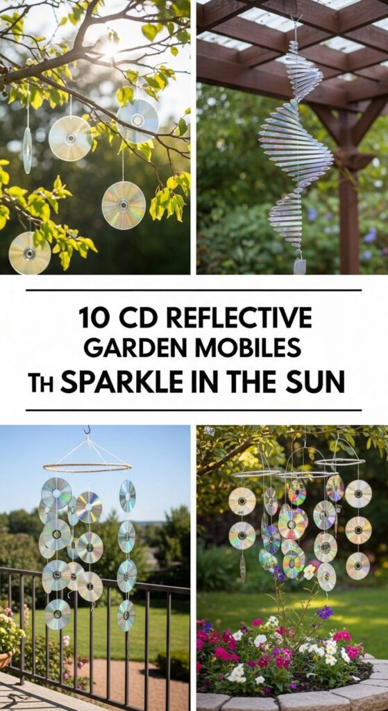 CD Reflective Garden Mobiles That Sparkle In The Sun