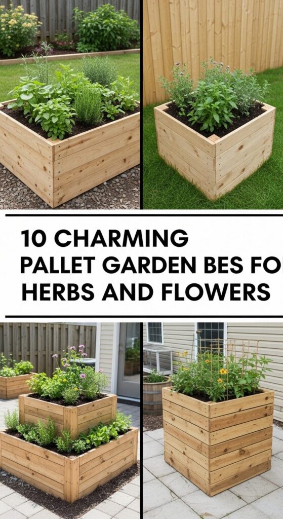 Charming Pallet Garden Beds for Herbs and Flowers