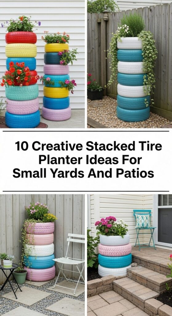 Creative Stacked Tire Planter Ideas For Small Yards And Patios