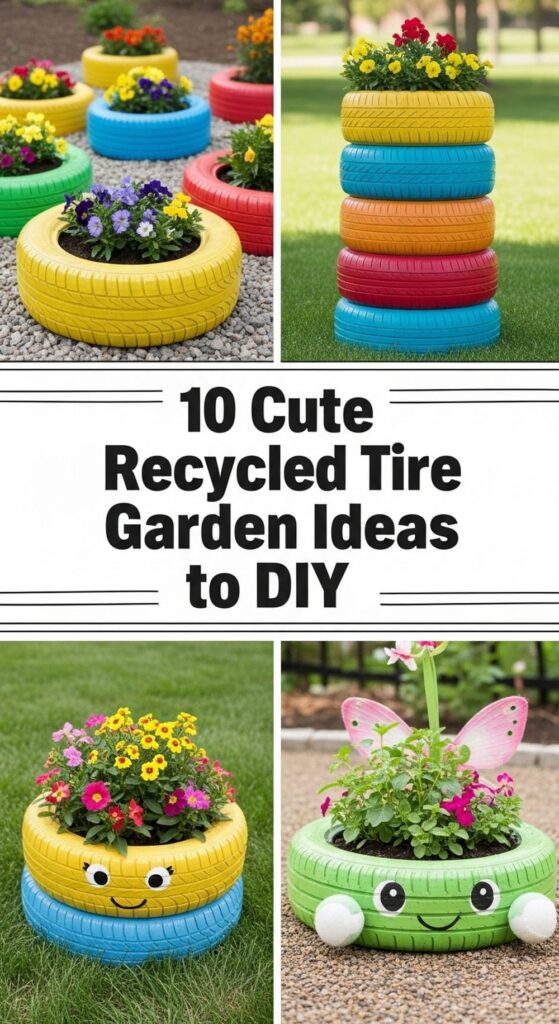 Cute Recycled Tire Garden Ideas to DIY