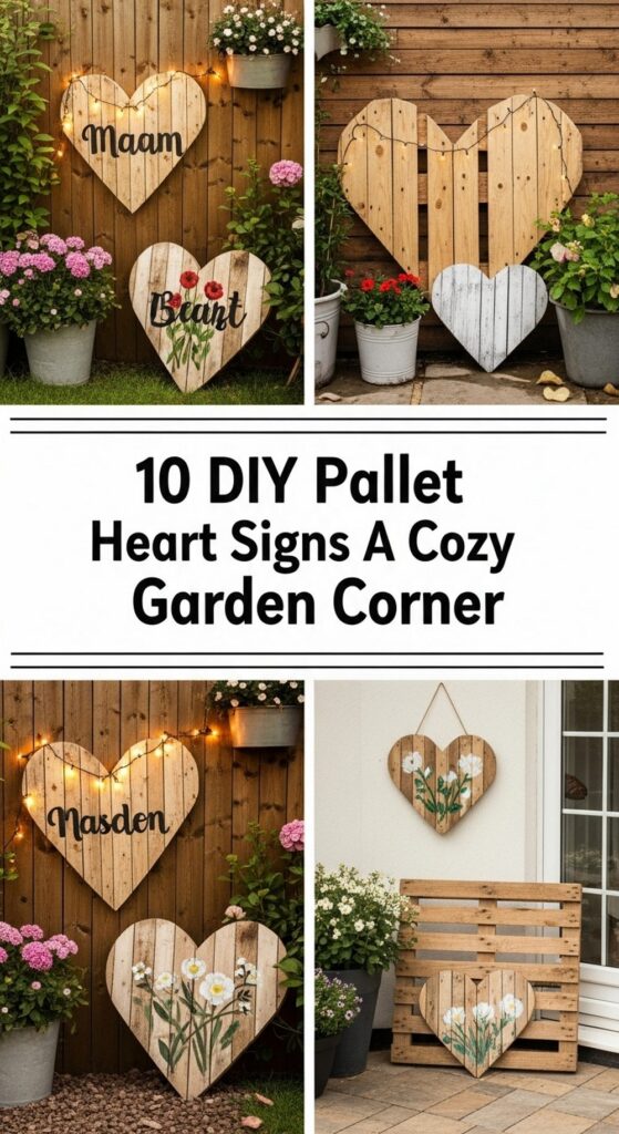 DIY Pallet Heart Signs For A Cozy Garden Corner
