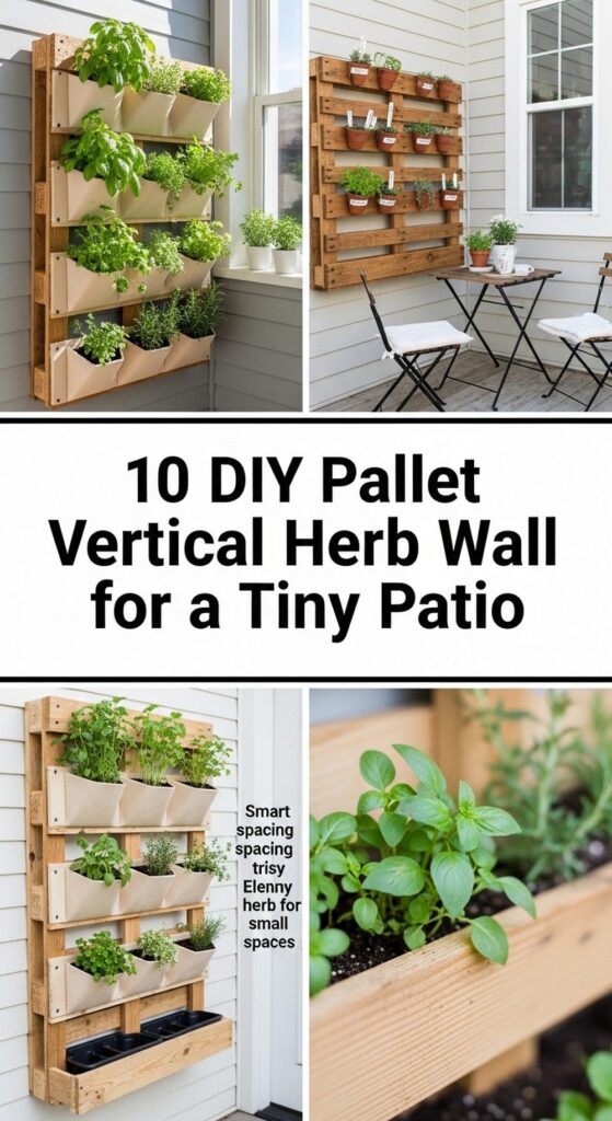 DIY Pallet Vertical Herb Wall for a Tiny Patio