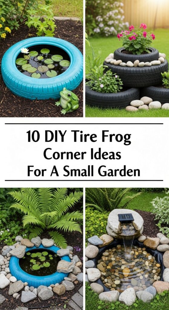 DIY Tire Frog Pond Corner Ideas For A Small Garden