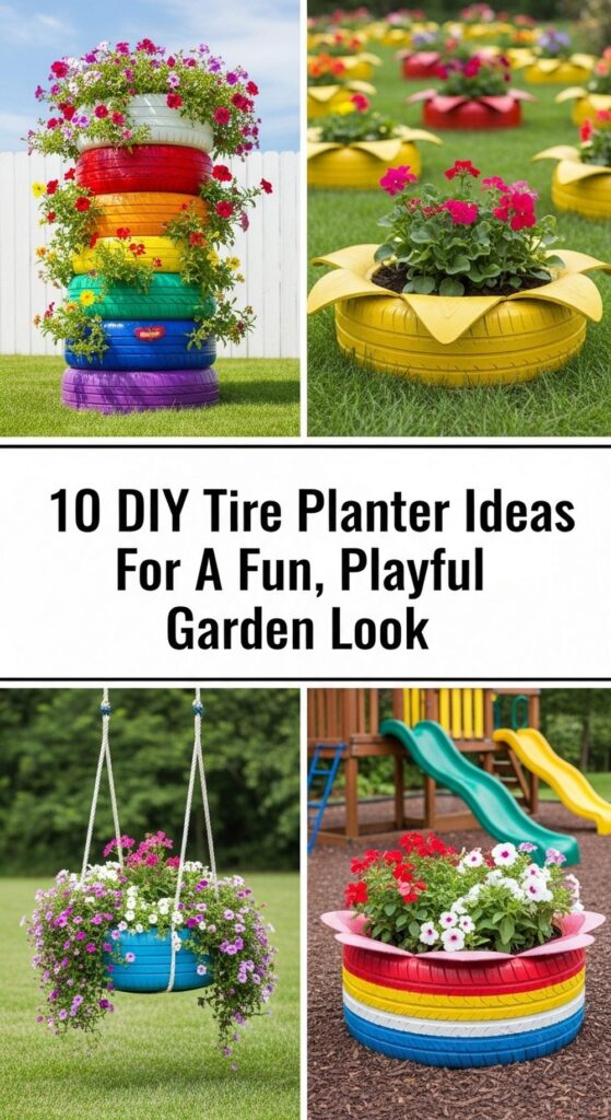 DIY Tire Planter Ideas For A Fun, Playful Garden Look