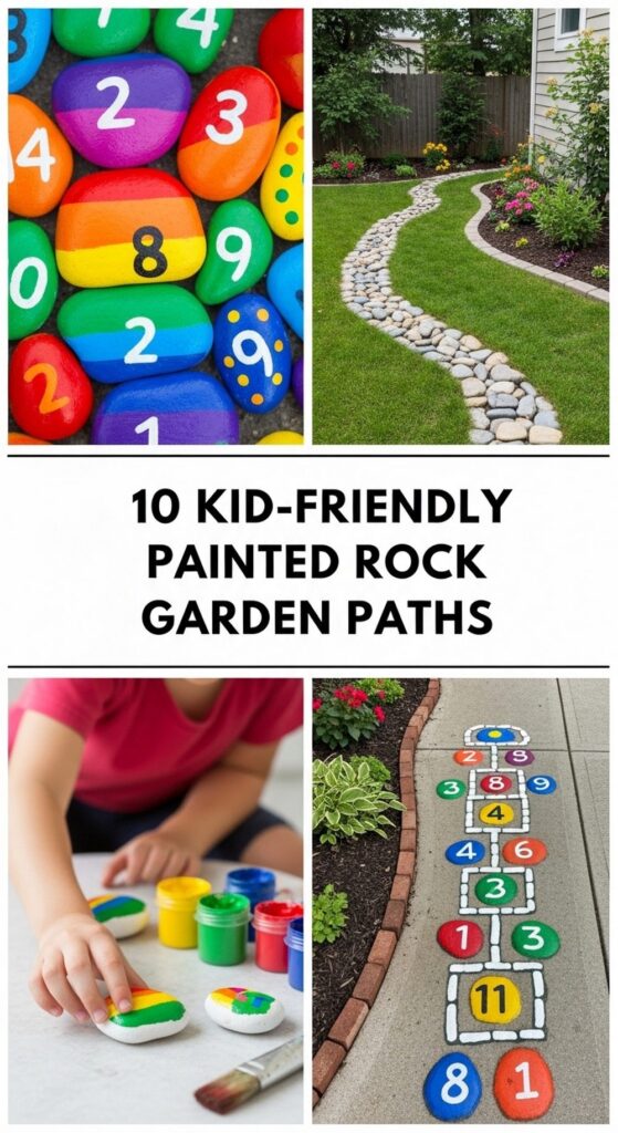 Kid-Friendly Painted Rock Garden Paths