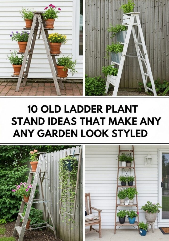 Old Ladder Plant Stand Ideas That Make Any Garden Look Styled