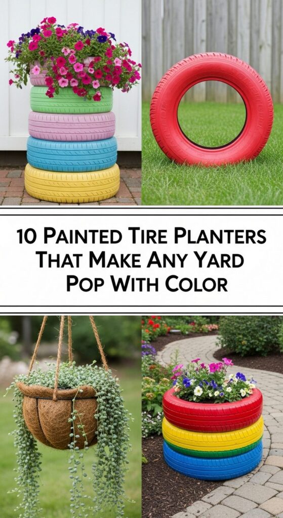 Painted Tire Planters That Make Any Yard Pop With Color