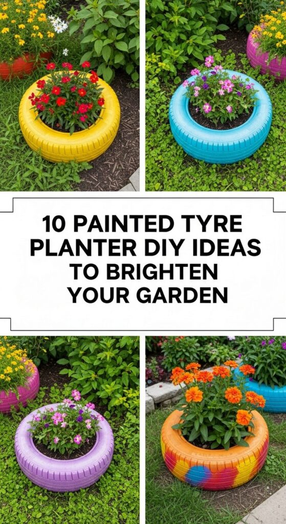 Painted Tyre Planter DIY Ideas To Brighten Your Garden