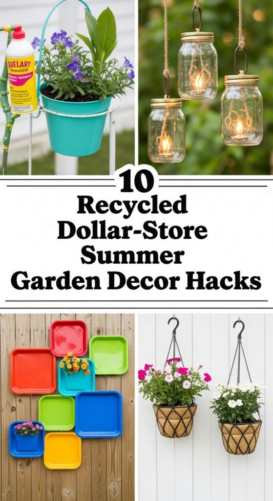 Recycled Dollar-Store Summer Garden Decor Hacks