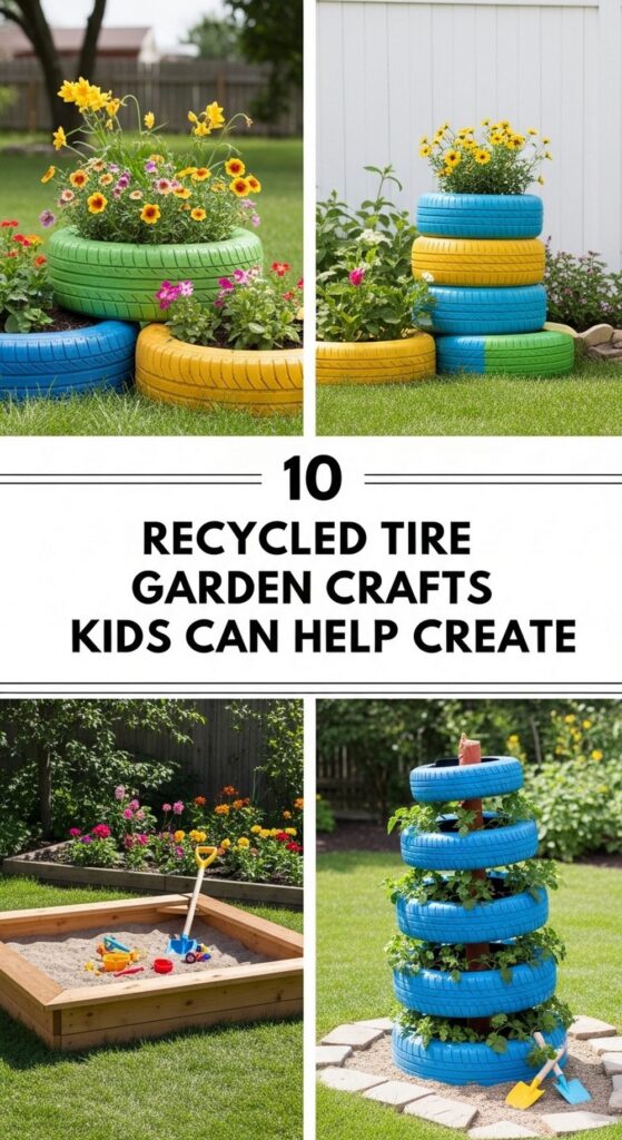 Recycled Tire Garden Crafts Kids Can Help Create