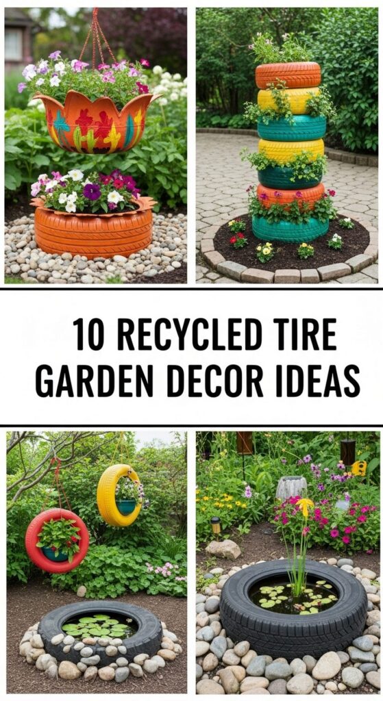 Recycled Tire Garden Decor Ideas