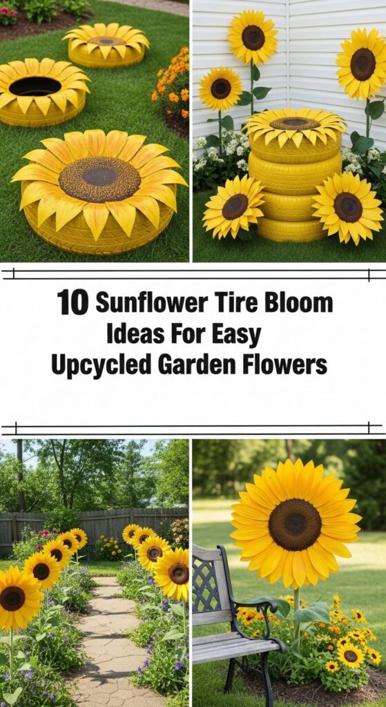 Sunflower Tire Bloom Ideas For Easy Upcycled Garden Flowers