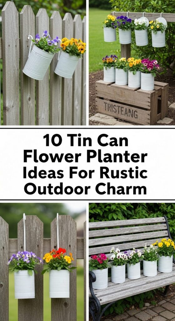Tin Can Flower Planter Ideas For Rustic Outdoor Charm