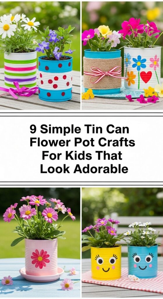 Simple Tin Can Flower Pot Crafts For Kids That Look Adorable