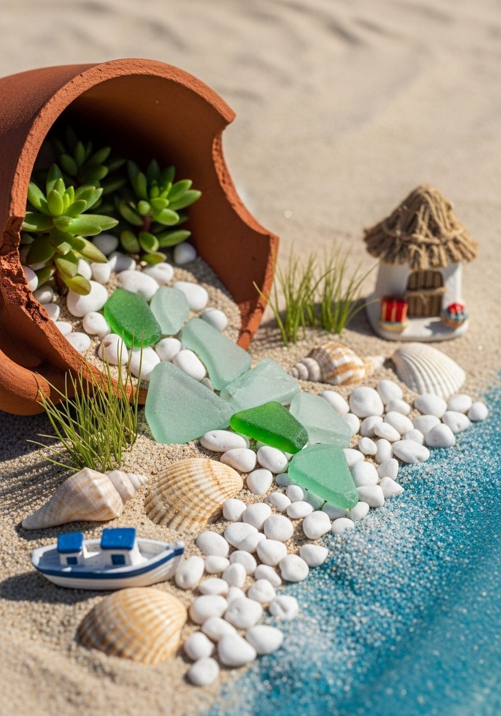 Beach Cove Fairy Spill Planter