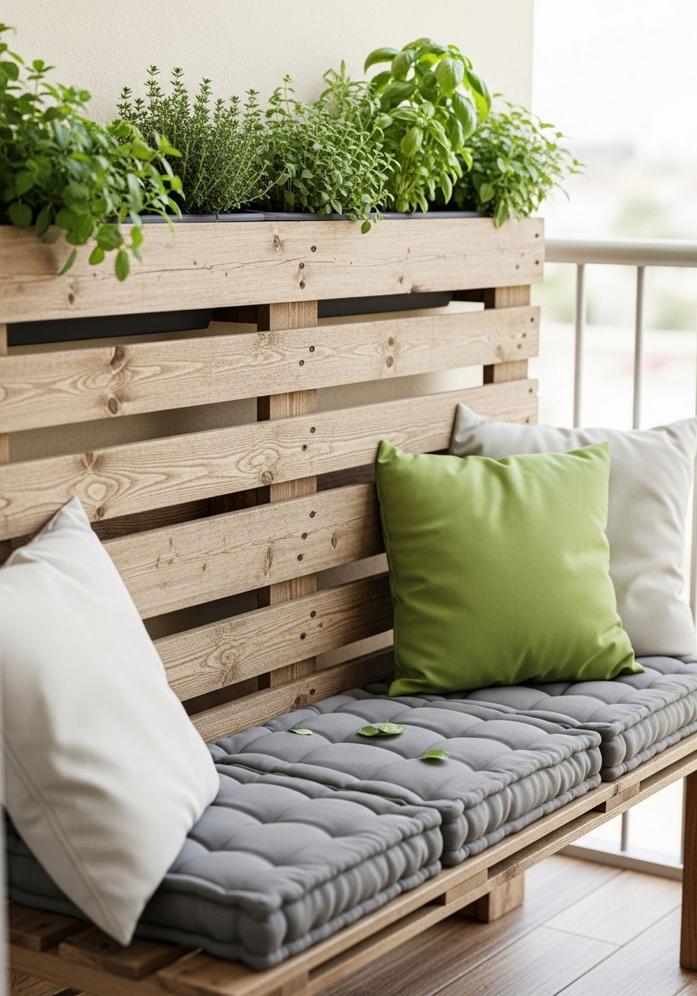 Bench-Back Pallet Herb Wall